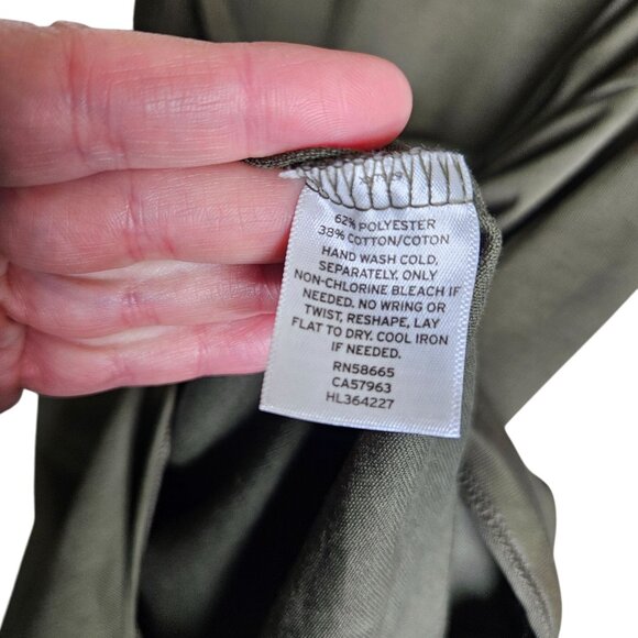 Trouvé Asymmetrical Olive Green Sleeveless Dress M Basic Stretchy‎ Boho Festival - Picture 5 of 11